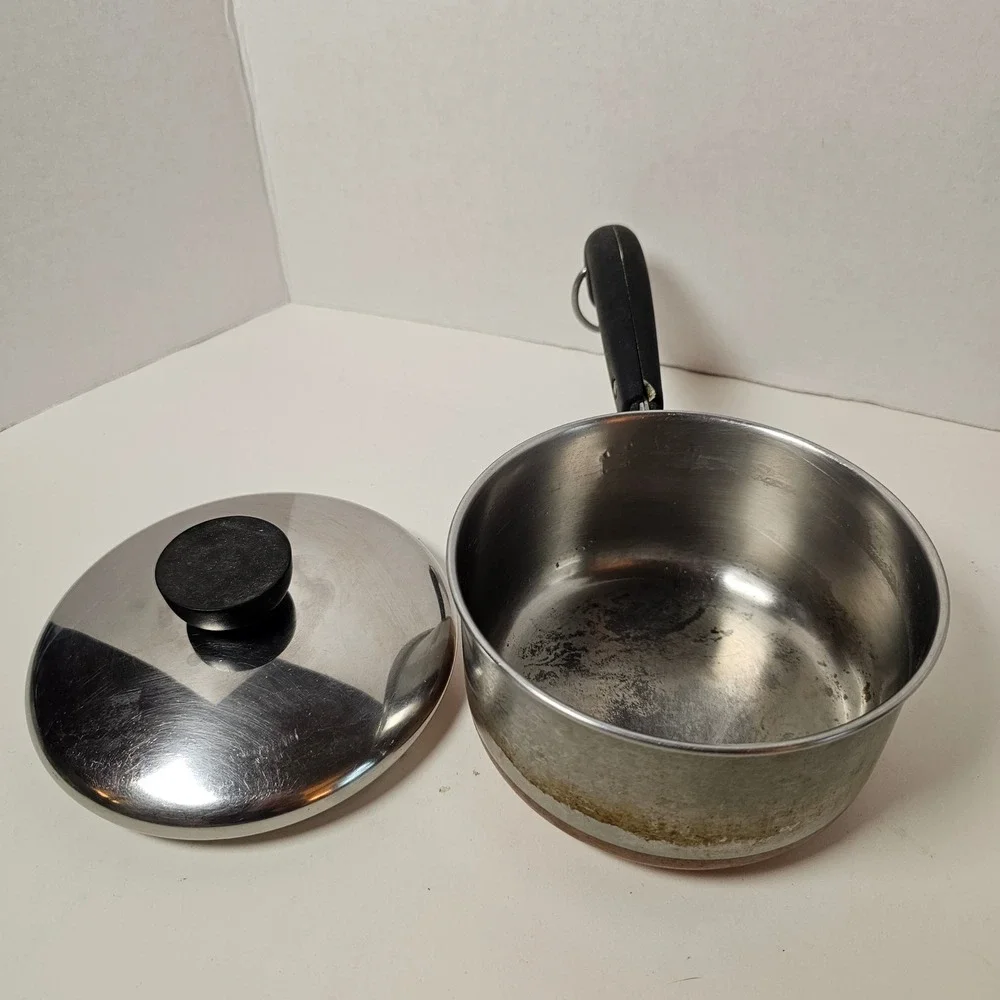 Revere Ware Pre 1968 3/4 Qt‎ Saucepan Copper Clad Bottom Stainless Steel Pot Lid